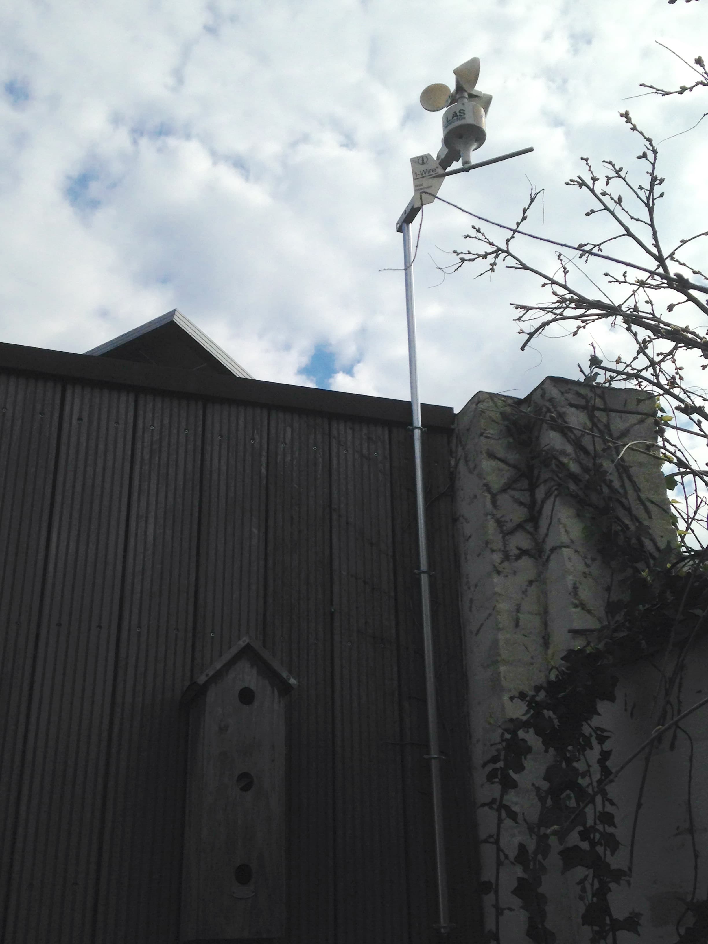 Mounted weather station close-up
